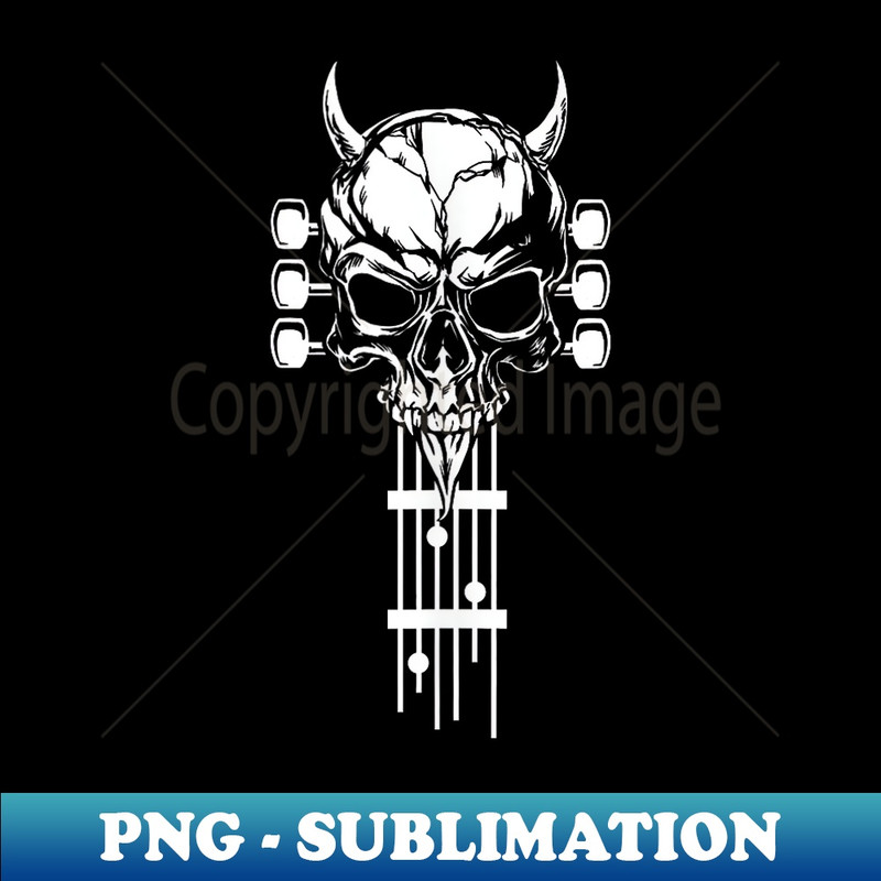 Skull Guitar Heavy Metal Band Guitar Player Guitarists - High-Resolution PNG Sublimation File