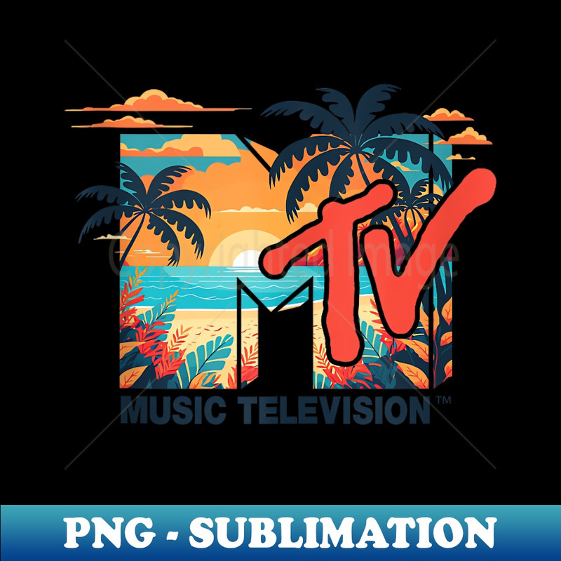 Mademark x MTV - MTV Logo Palm Beach Summer Sunset - High-Quality PNG Sublimation Download