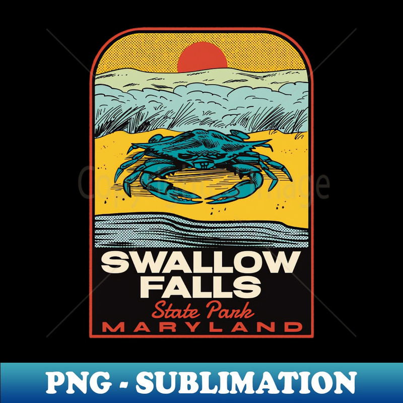 Swallow Falls State Park MD Vintage Travel - Instant Sublimation Digital Download