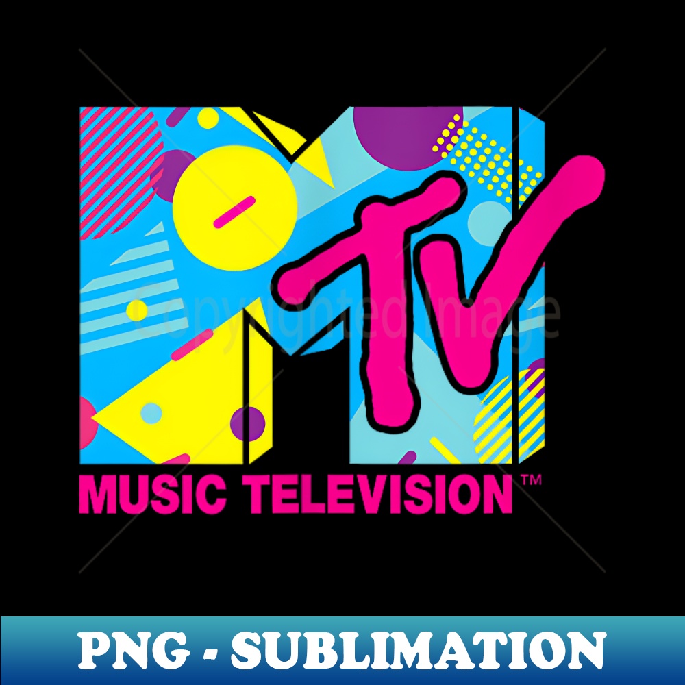 Mademark x MTV - MTV Logo Retro 1980s Spring Break Retro - Vintage Sublimation PNG Download
