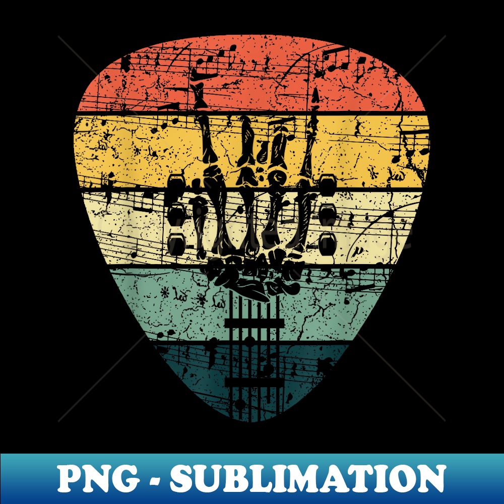Retro 70s 80s Rock & Roll Skeleton Guitar Music Lover - Decorative Sublimation PNG File