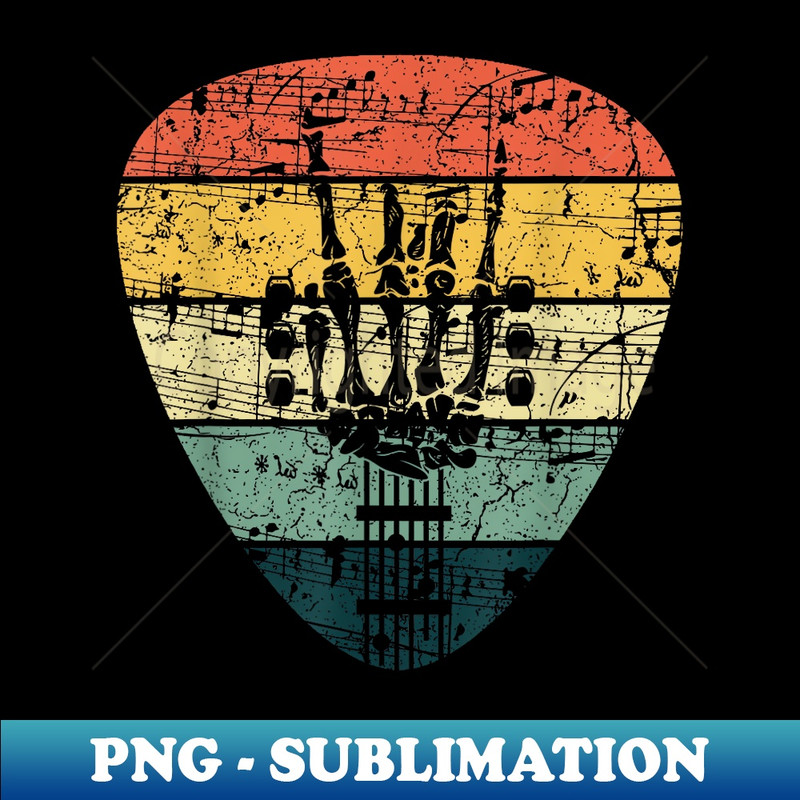 Retro 70s 80s Rock & Roll Skeleton Guitar Music Lover - Decorative Sublimation PNG File