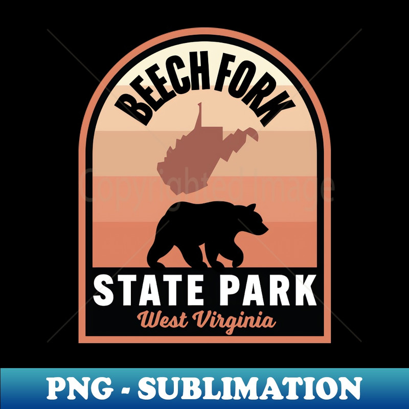 Beech Fork State Park WV Bear - High-Quality PNG Sublimation Download