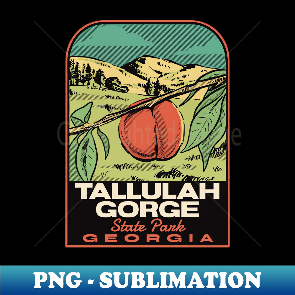 Tallulah Gorge State Park GA Vintage Travel - Instant PNG Sublimation Download