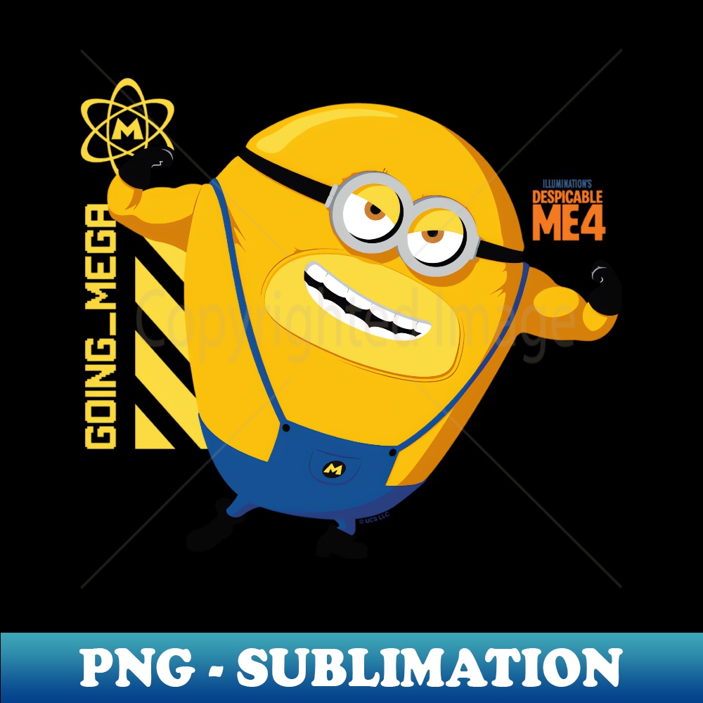 Despicable Me 4 Big Strong Minion Going Mega Chest Portrait - Unique Sublimation PNG Download