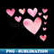 Pink Watercolor Hearts Valentines Design - Instant Sublimation Digital Download
