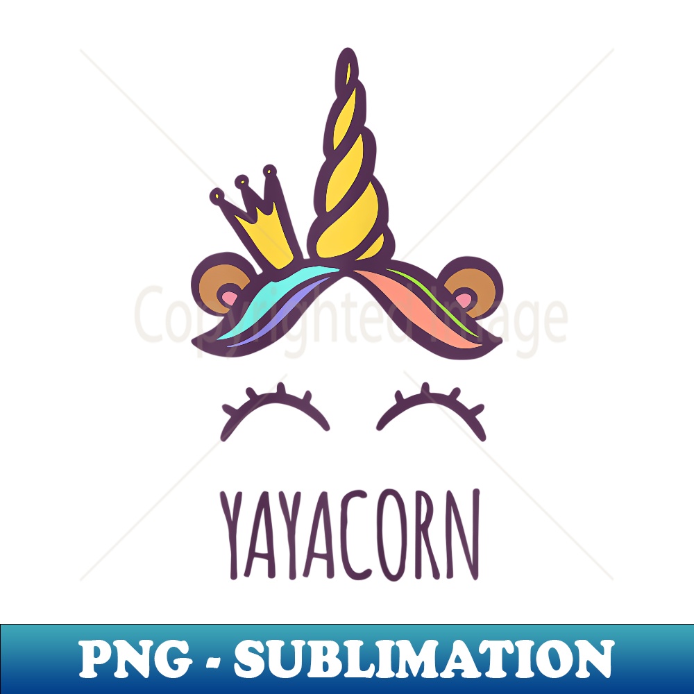 s YayaCorn Cute Unicorn Greek Yaya Grandma Grandchild Matching - Instant Sublimation Digital Download