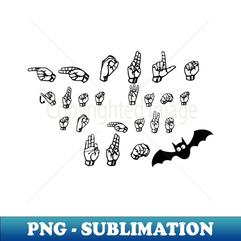 Ghouls fun Halloween asl sign language - Instant Sublimation Digital Download