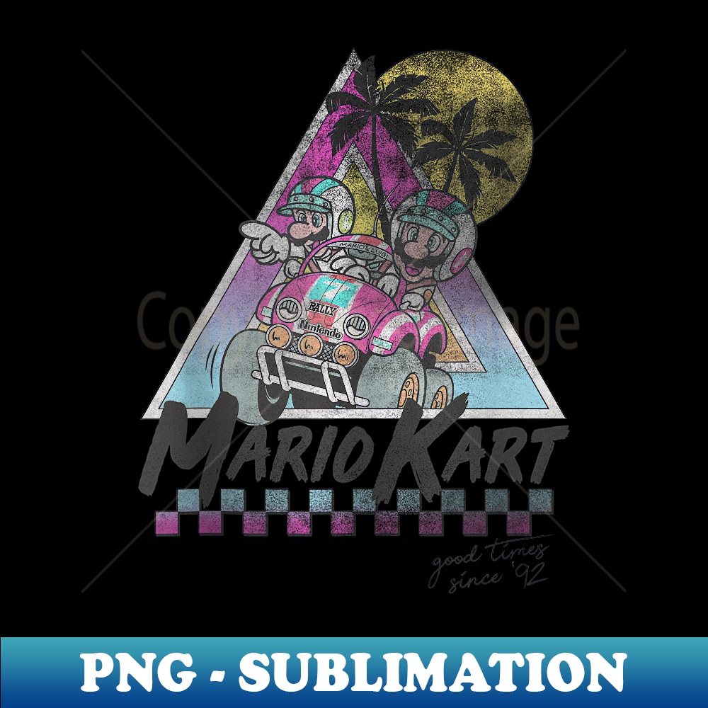 Mario Kart Mario And Luigi Good Time Since 92 Vintage - Retro PNG Sublimation Digital Download