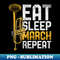 Marching Band Eat Sleep March Repeat Trumpeter Trumpet - Sublimation-Ready PNG File