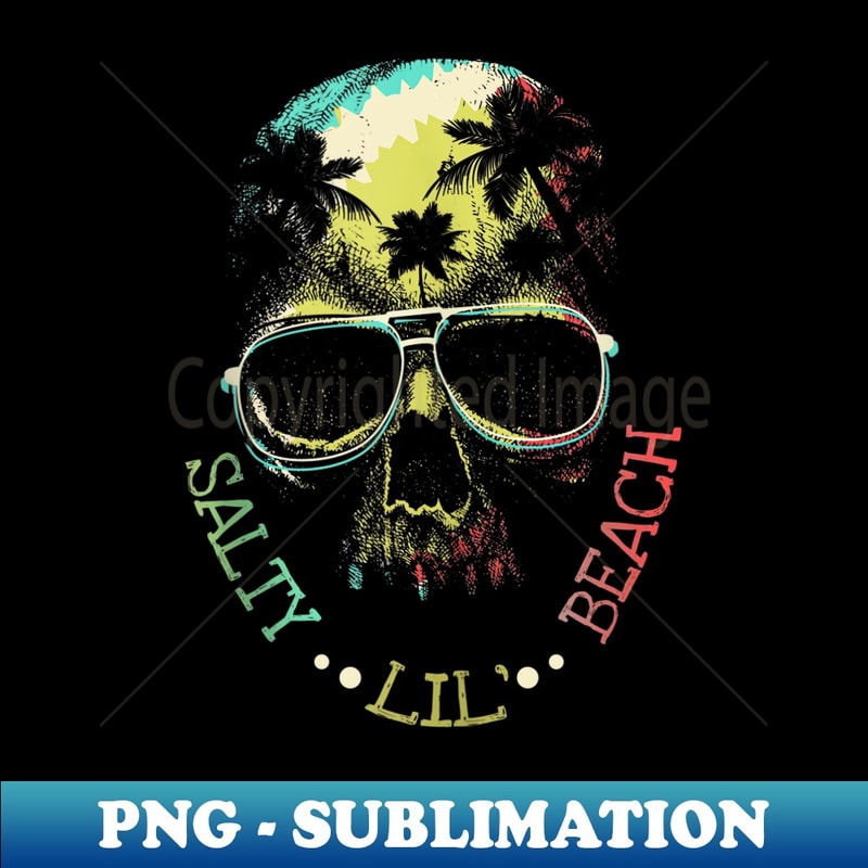 Salty Lil' Beach Tie Dye Skull Cute Halloween Costume Hippie - Signature Sublimation PNG File