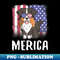 Merica Australian Shepherd Dog USA American Flag 4th of July - Premium PNG Sublimation File