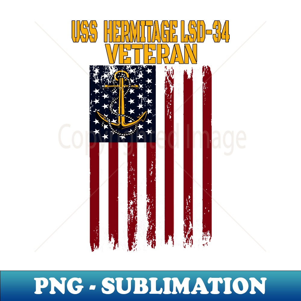 USS Hermitage LSD-34 Dock Landing Ship Veteran Father's Day - Premium Sublimation Digital Download