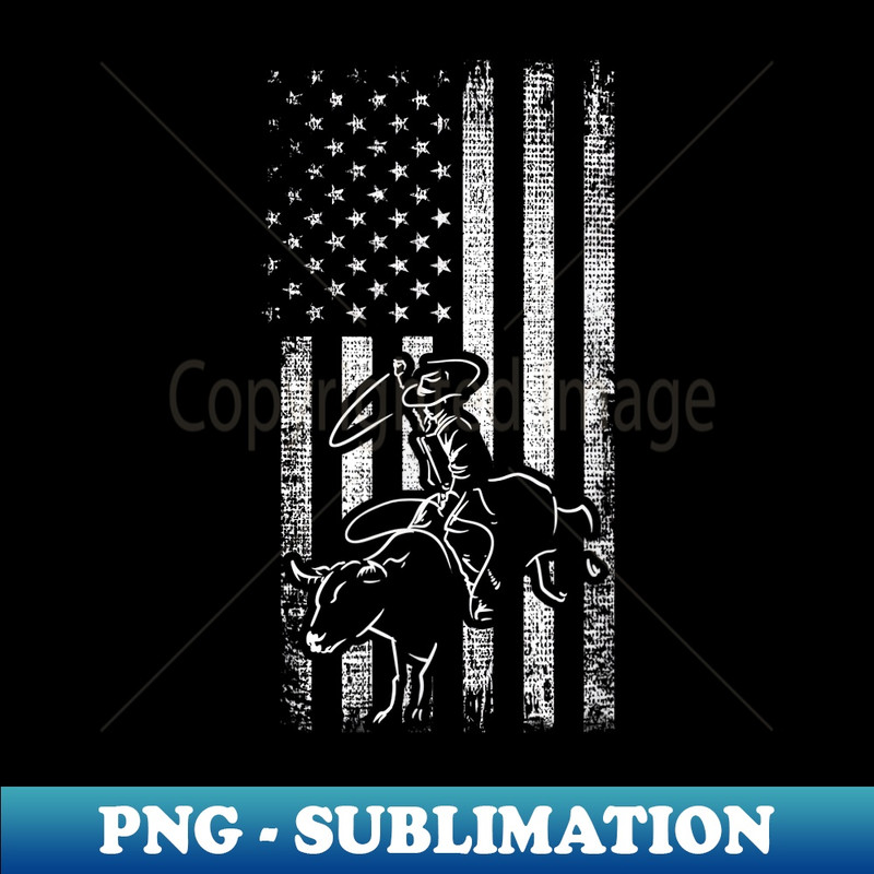 American Rodeo Bull riding Retro grunge USA Vintage Flag - Premium Sublimation Digital Download