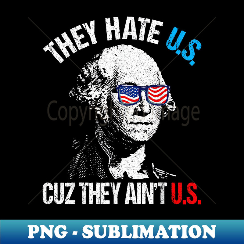 They Hate Us Cuz They Ain't Us USA FLAG Funny 4th of July - Decorative Sublimation PNG File