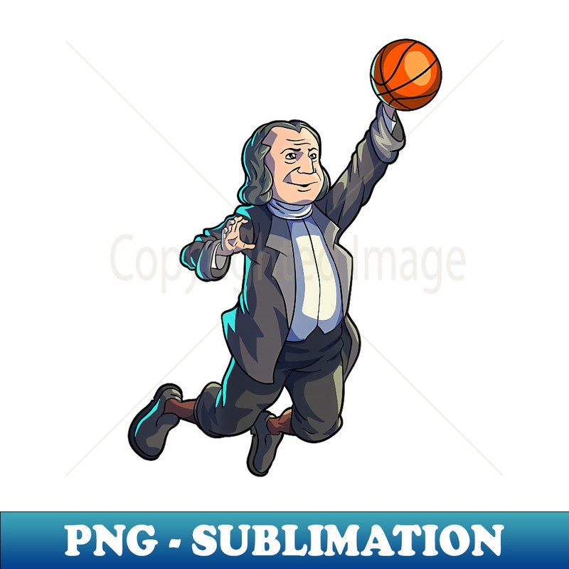 Basketball Ben Franklin 4th Of July Men Boy Basketball - Instant Sublimation Digital Download