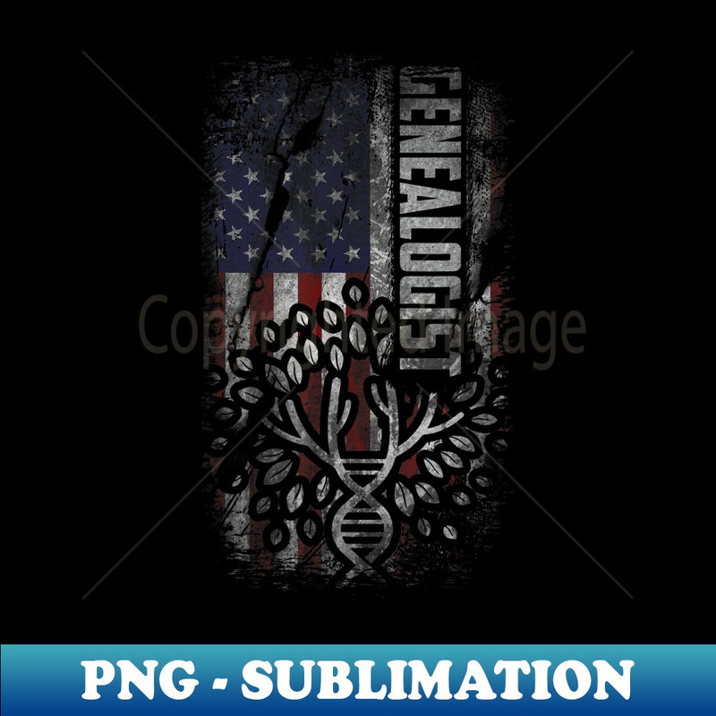 USA Flag Genealogy for DNA Tree Genealogist - Trendy Sublimation Digital Download