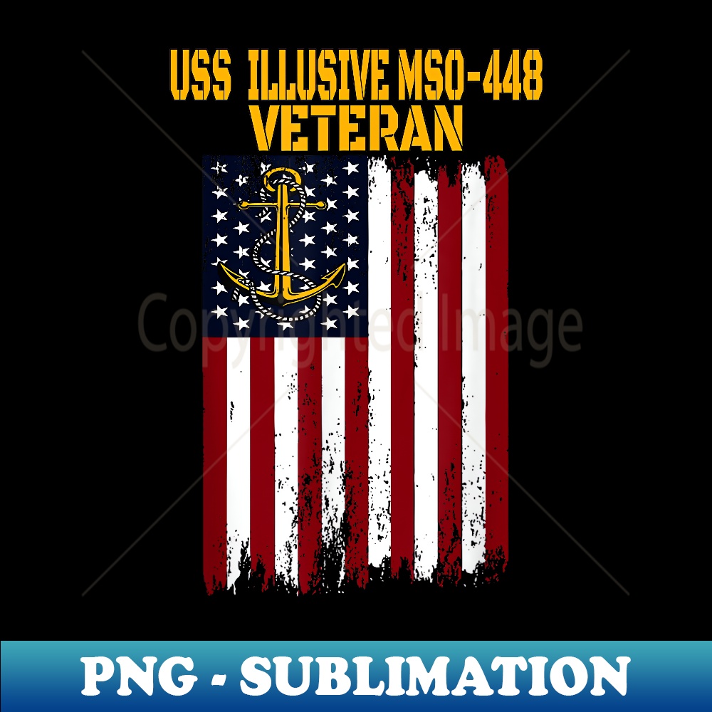 USS Illusive MSO-448 Minesweeper Warship Veterans Day - Creative Sublimation PNG Download