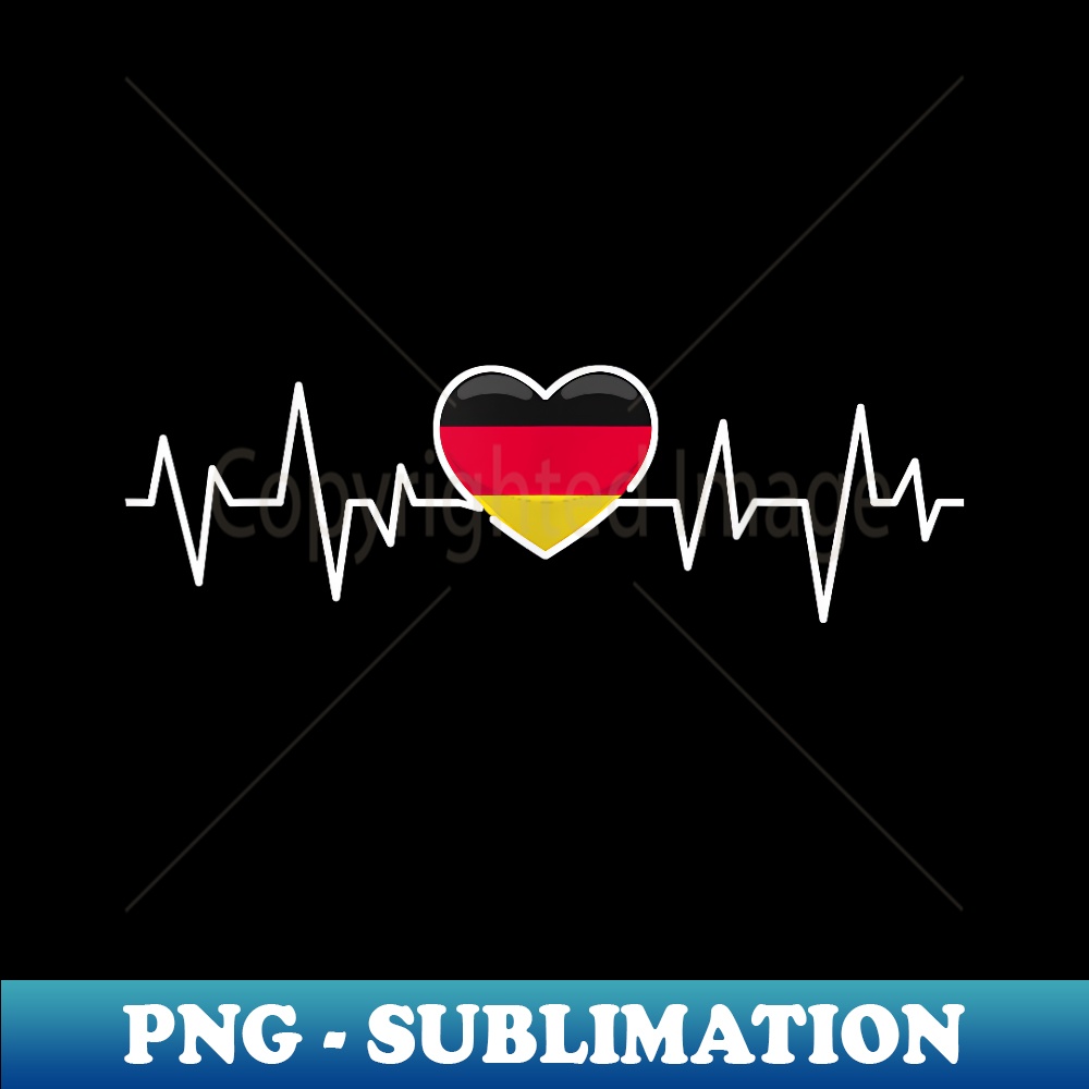 Germany Heartbeat German Flag German Pride - Exclusive PNG Sublimation Download