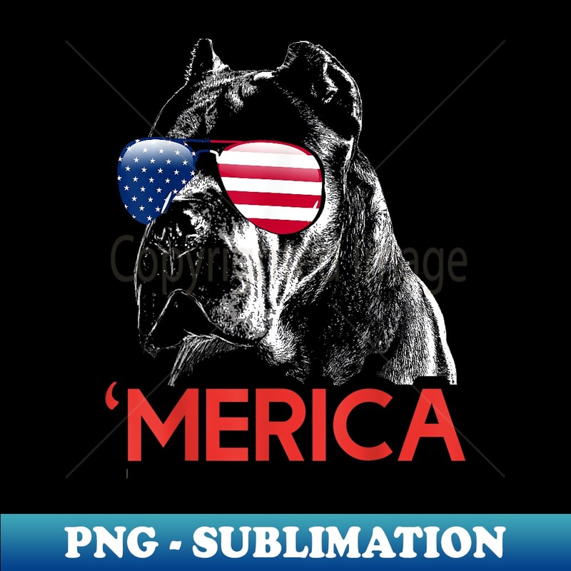 Merica Cane Corso American Flag 4th of July - Premium PNG Sublimation File