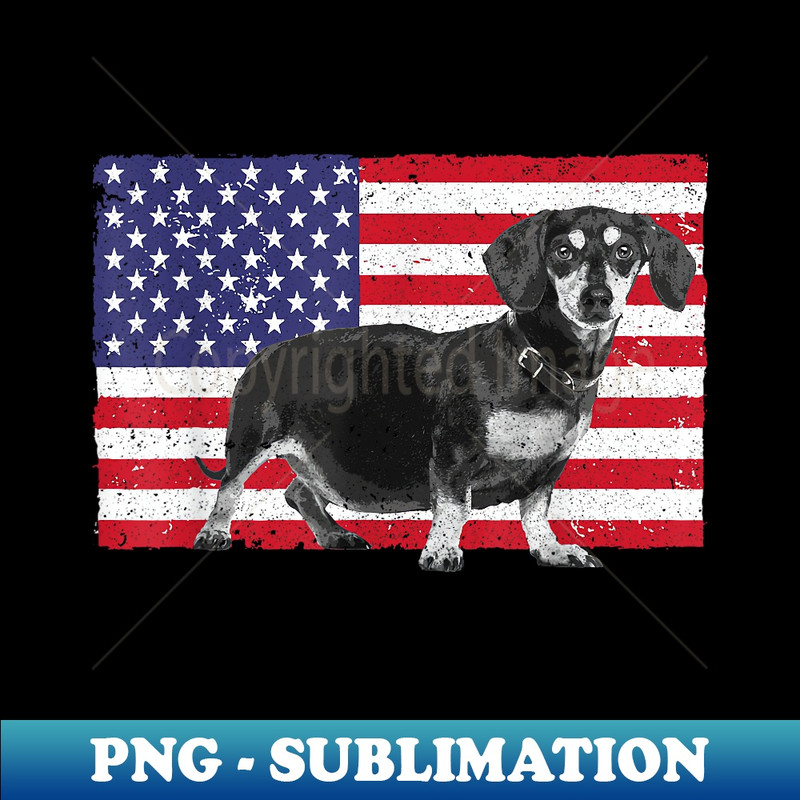 Cool Dachshund Doxie Dog Lovers American Flag - Sublimation-Ready PNG File