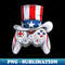 boys 4th of July Video Game American Flag Uncle Sam Gamer - Elegant Sublimation PNG Download