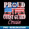 Proud Coast Guard Cousin USA Flag - PNG Sublimation Digital Download