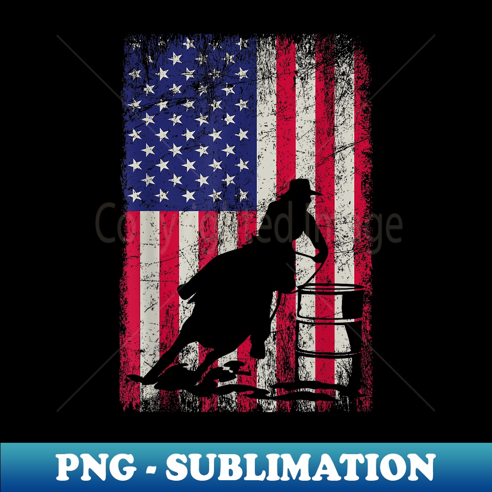 Barrel Racing 4th July Independence Day Patriotic - Artistic Sublimation Digital File