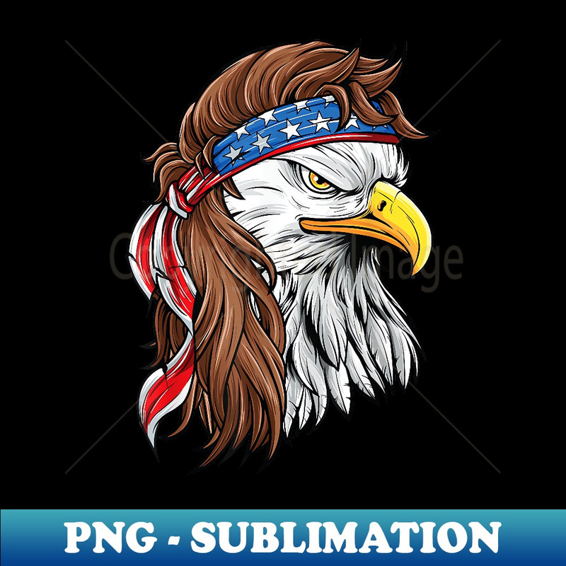 Eagle Mullet Men USA American Flag 4th of July - Decorative Sublimation PNG File