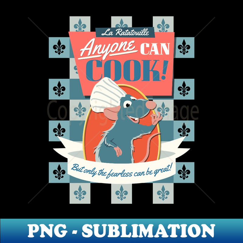 Disney Pixar Ratatouille Remy Anyone Can Cook - Instant PNG Sublimation Download