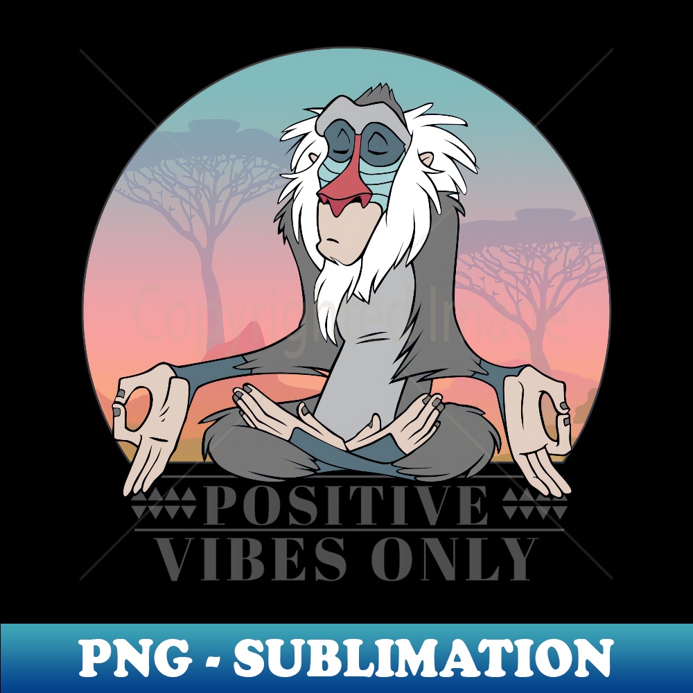 Disney The Lion King Rafiki Positive Vibes Only Vintage - Premium PNG Sublimation File
