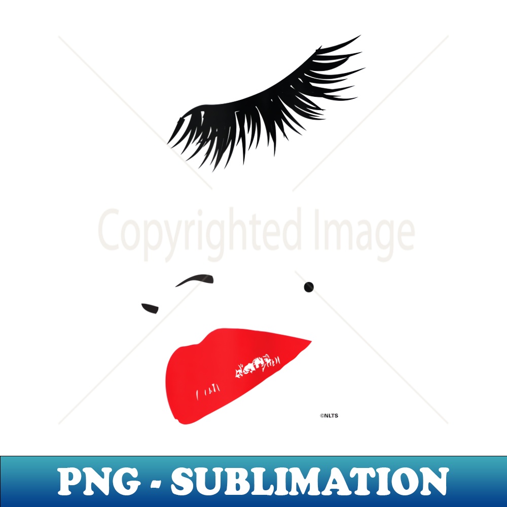 Eyelashes In Vogue red lipstick s for women - Creative Sublimation PNG Download