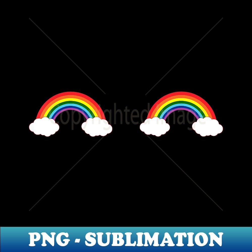 Rainbow Boobs LGBTQ feminist gay - Signature Sublimation PNG File