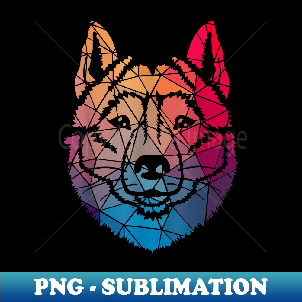 Geometric Cool Siberian Husky Shape - Sublimation-Ready PNG File