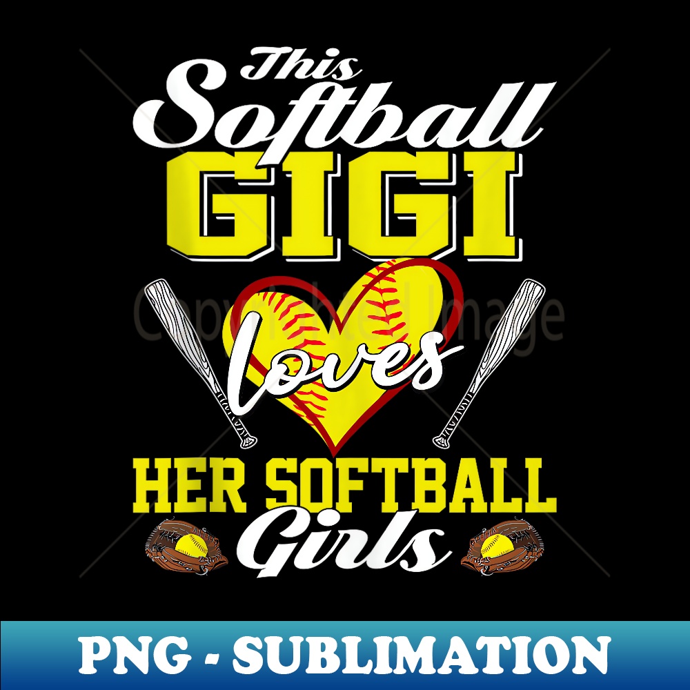 Retro This Softball Gigi Loves Her Softball Girl Mothers Day - PNG Transparent Digital Download File for Sublimation