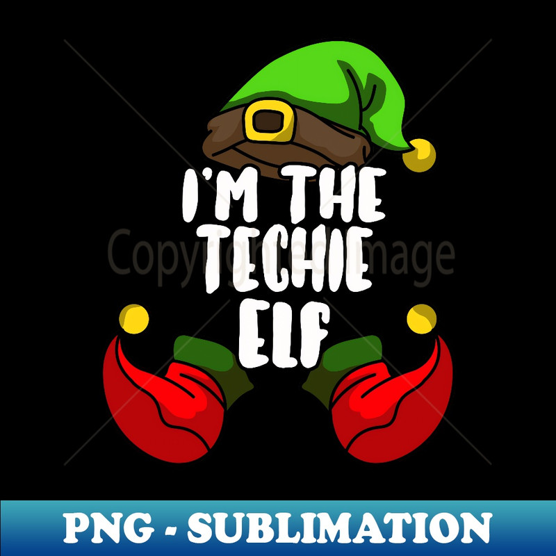 Techie Elf Matching Family Group Christmas Party Pajama 1 - PNG Transparent Sublimation File