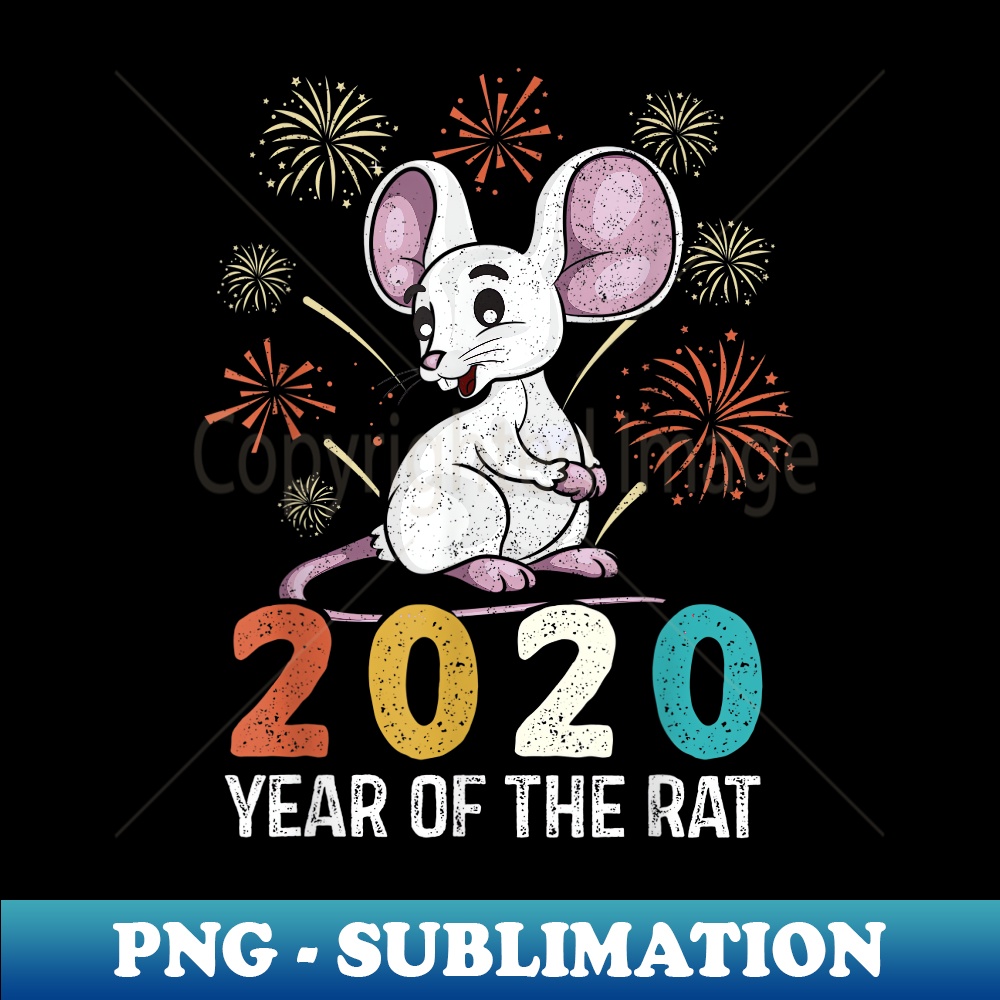 2020 Year of The Rat Chinese Zodiac Happy New Year s - Vintage Sublimation PNG Download