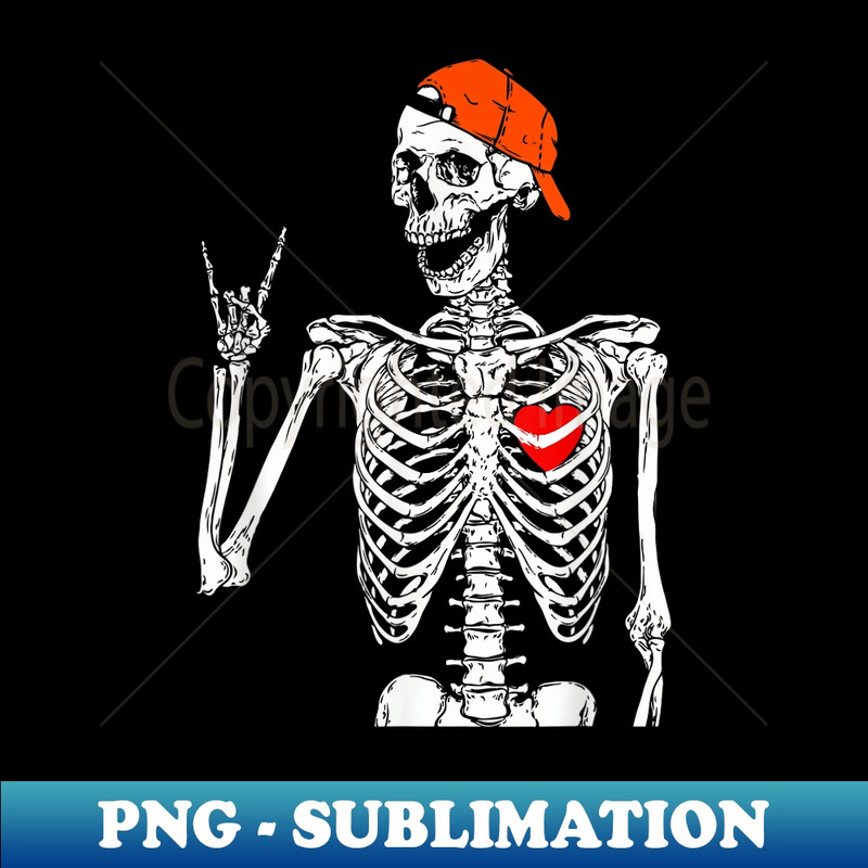 Halloween Rocker Skeleton Hand Rock on Costume - Modern Sublimation PNG File