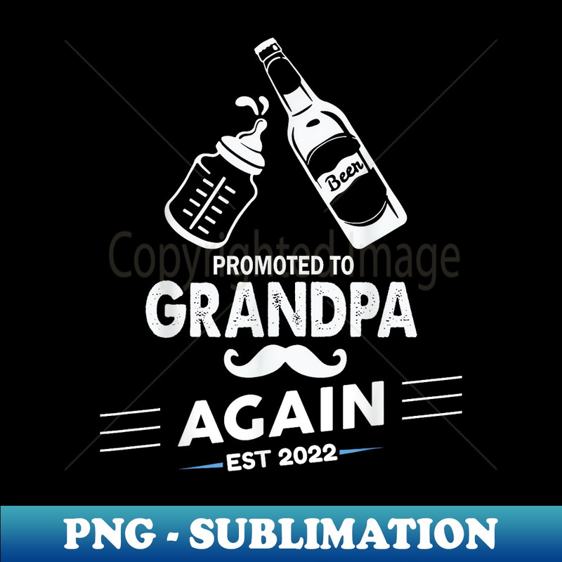 Promoted To Grandpa Again 2022 Pregnancy Announcement - Vintage Sublimation PNG Download