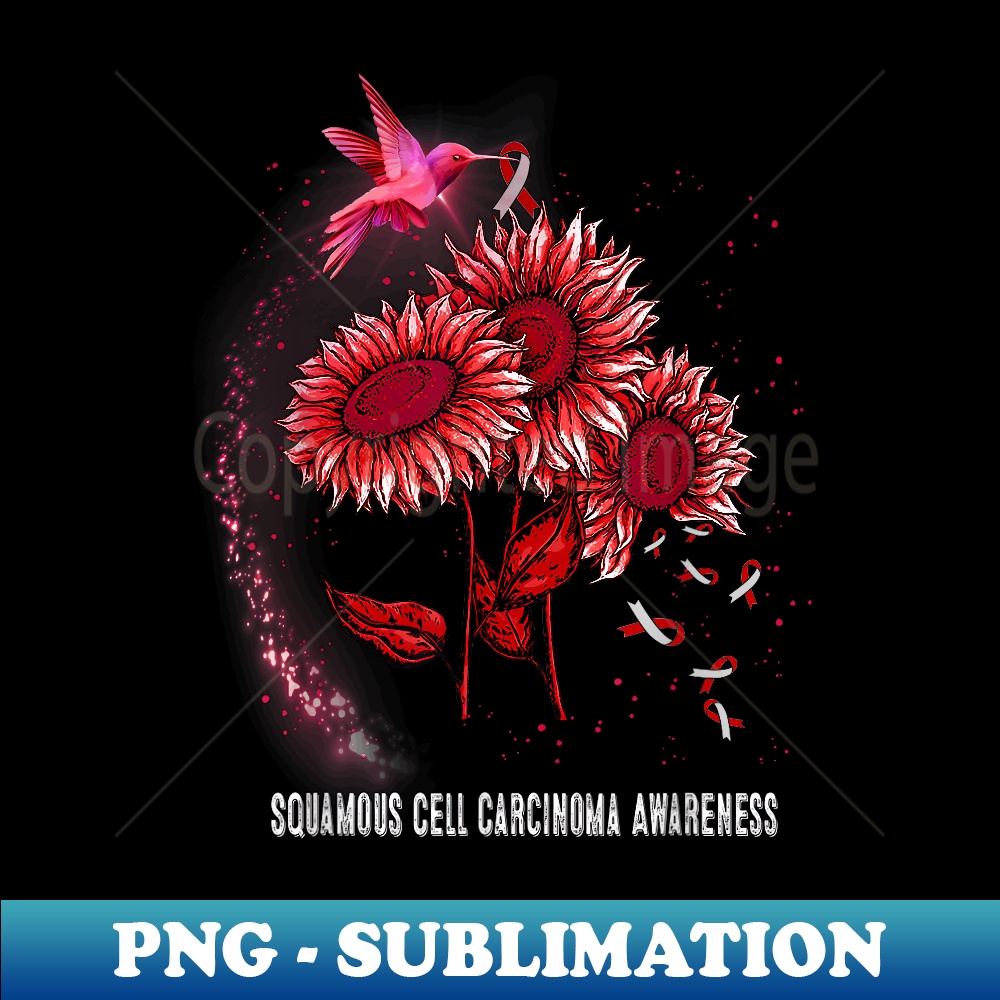 Hummingbird Sunflower Squamous Cell Carcinoma Awareness - Digital Sublimation Download File