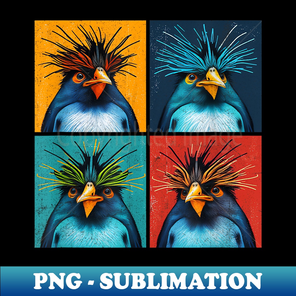 Rockhopper Penguin Pop Art Design Illustration Colorful Men - Professional Sublimation Digital Download