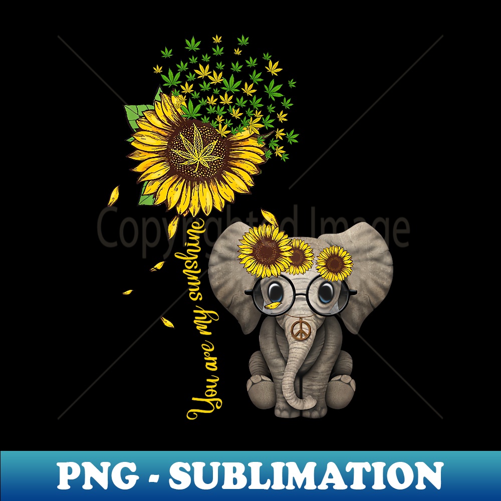s Sunflower Elephant Weed Leaf Canabis 420 Marijuana - Artistic Sublimation Digital File