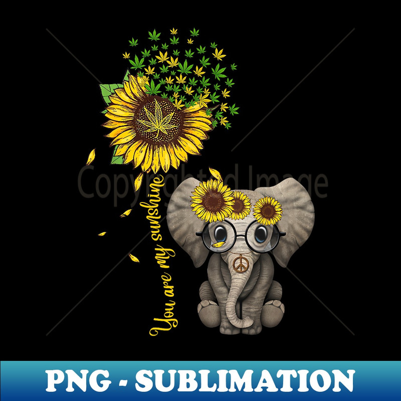 s Sunflower Elephant Weed Leaf Canabis 420 Marijuana - Artistic Sublimation Digital File