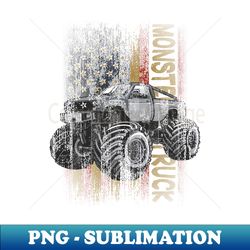 vintage american flag monster truck patriotic monster truck 1 - high-quality png sublimation download