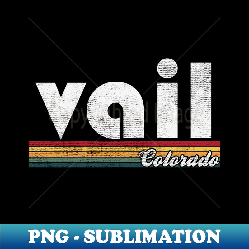 Vail Colorado Vintage 70's 80's Retro Style 1 - Retro PNG Sublimation Digital Download