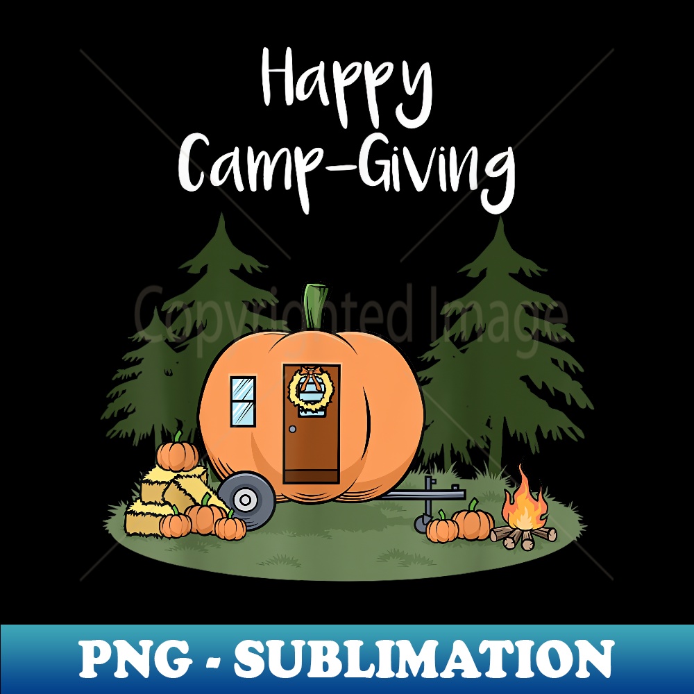 Thanksgiving Camping T Pumpkin Pie Turkey Campfire Tent 1 - Retro PNG Sublimation Digital Download