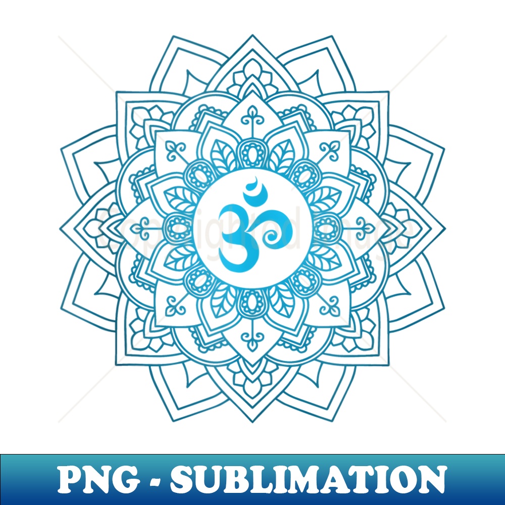 Blue Unisex Om Meditation Mandala - Premium PNG Sublimation File