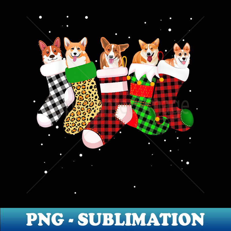 Funny Corgi Christmas Socks Costume Merry Xmas Dog - Vintage Sublimation PNG Download