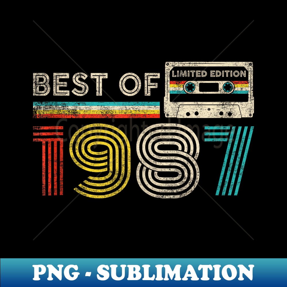 Best Of 1987 Classic Birthday 1987 Cassette Tape Vintage - Professional Sublimation Digital Download