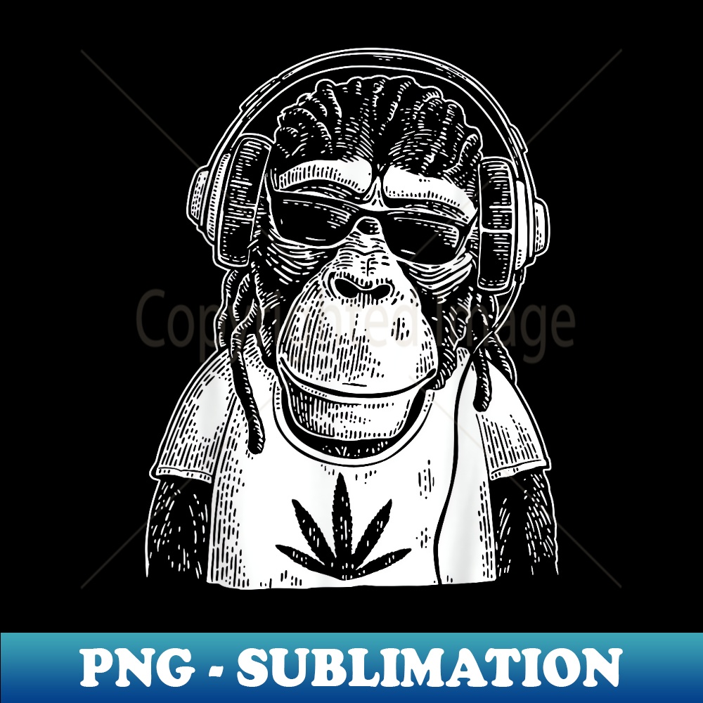 Marijuana Smoking Ape Monkey Chilling Weed Stoner - Decorative Sublimation PNG File